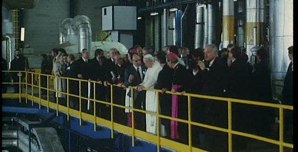 Visita Giovanni Paolo II alla centrale termoelettrica di Civitavecchia